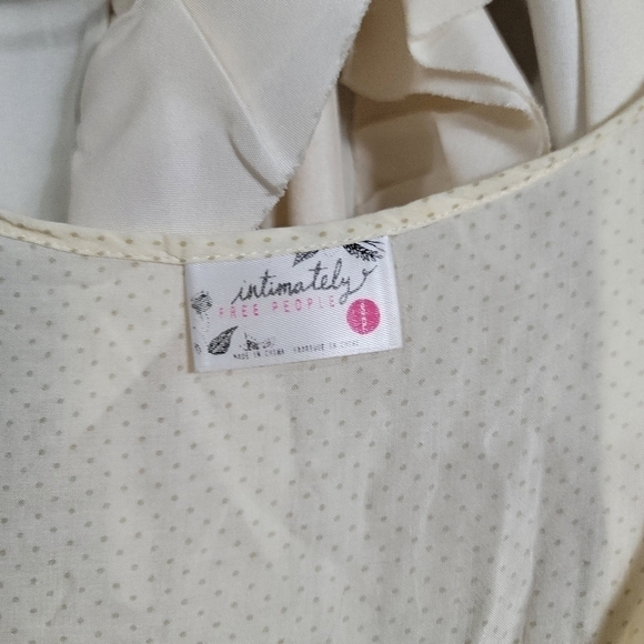 Intimately Free People Ivory Polka Dot Lace Voile Trapeze Casual Dress Small - Picture 4 of 10